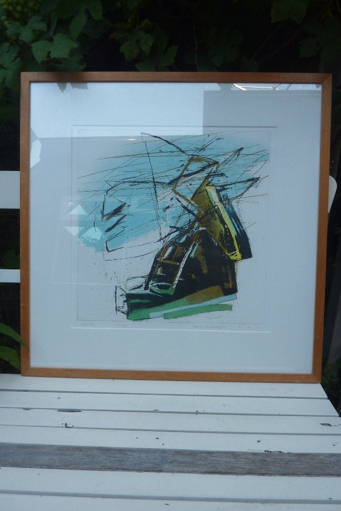 zeefdruk Winter van Hans Vredegoor in houten lijst, Antiek en Kunst, Kunst | Litho's en Zeefdrukken, Gelimiteerde oplage, Ophalen