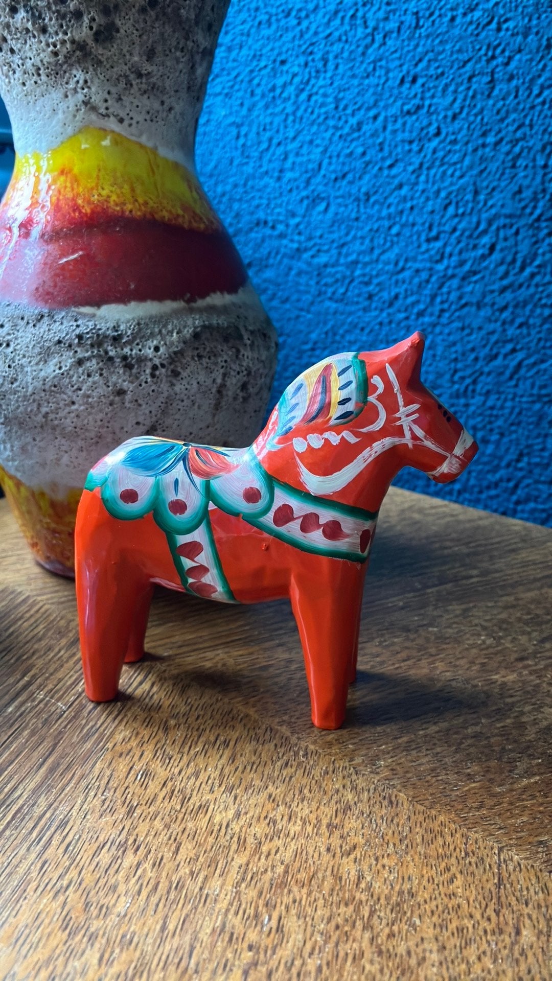 Vintage  Dalapaard., Antiek en Kunst, Meerkleurig, Hout, Beeld, Ophalen of Verzenden