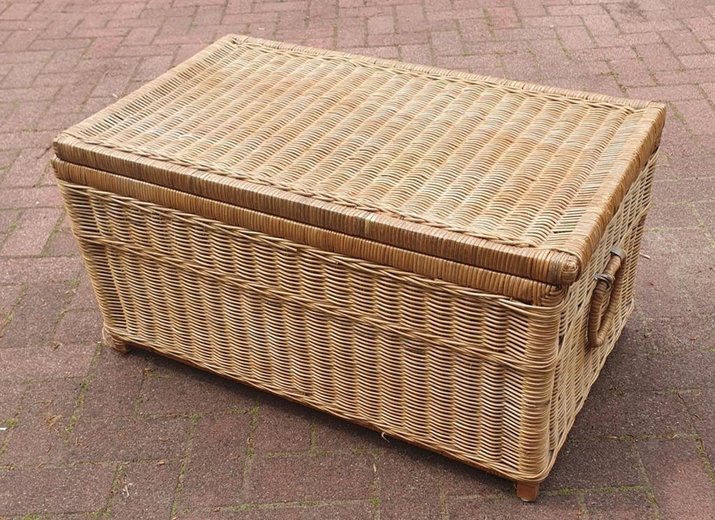 Rieten dekenkist opbergkist mand, Ophalen, Minder dan 50 cm, Gebruikt, 50 tot 100 cm