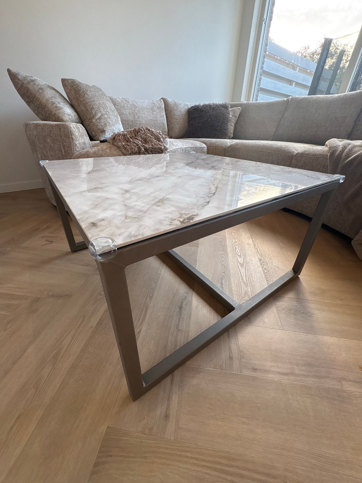 KAS20 Italiaans marmer salontafel - eettafel, Huis en Inrichting, Ophalen, Overige materialen, Vierkant, 50 tot 100 cm