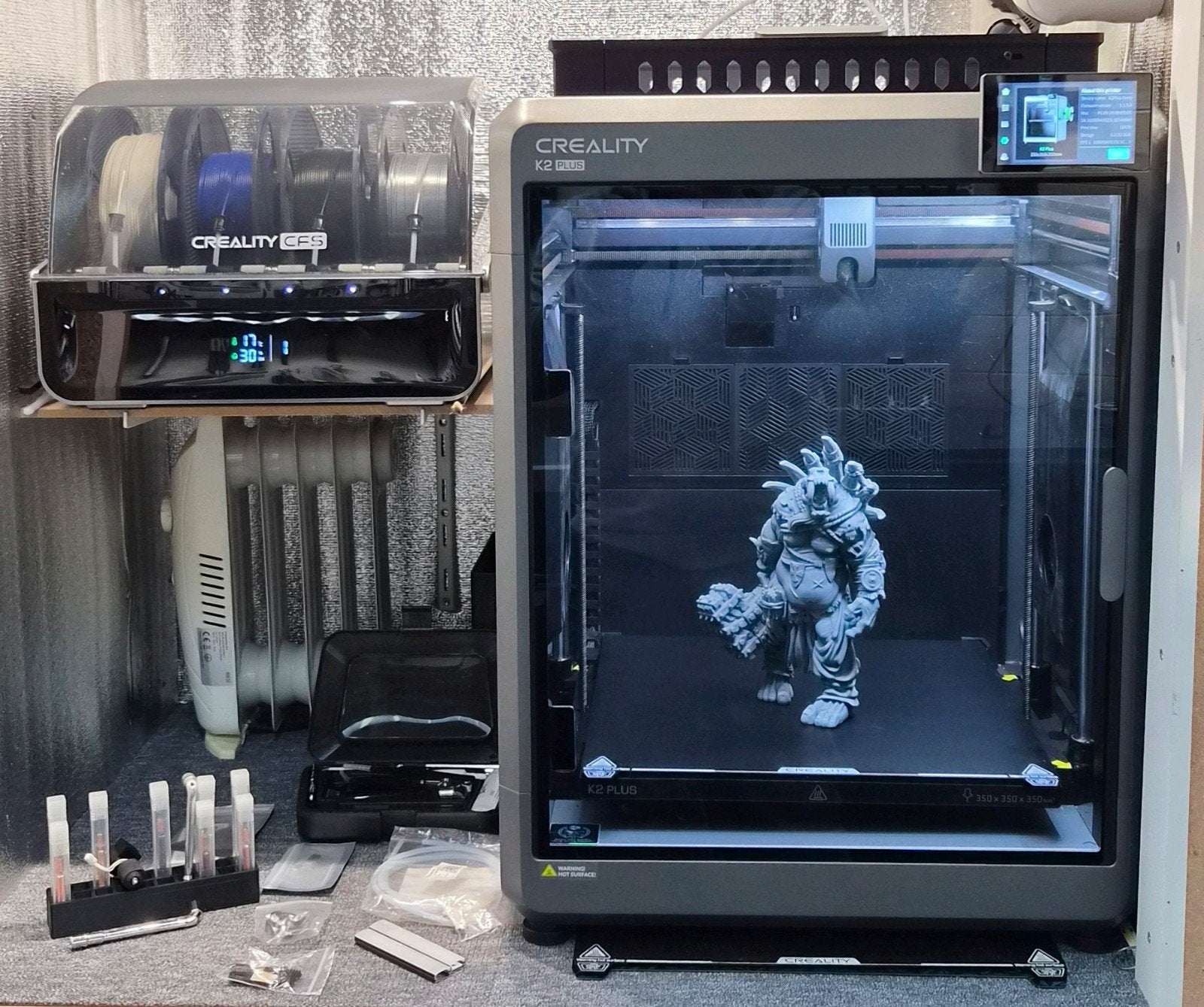 Creality K2 Plus 3D-printer met CFS en accessoires, Computers en Software, 3D Printers, Ophalen, Zo goed als nieuw