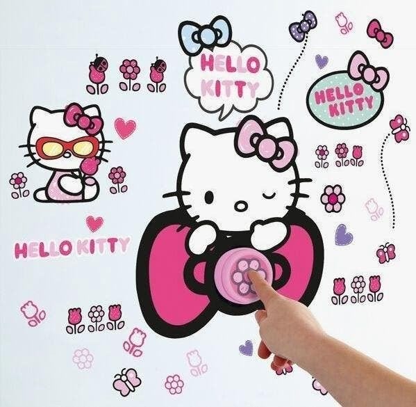 Hello Kitty Deurbel met 40 Muurstickers - VAN 16,95 NU 4,95, Kinderen en Baby's, Kinderspulletjes, Nieuw, Ophalen of Verzenden