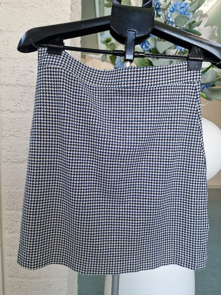 EDITED mini rok houndstooth blauw wit maat 40, Maat 38/40 (M), Blauw, Ophalen of Verzenden, Zo goed als nieuw