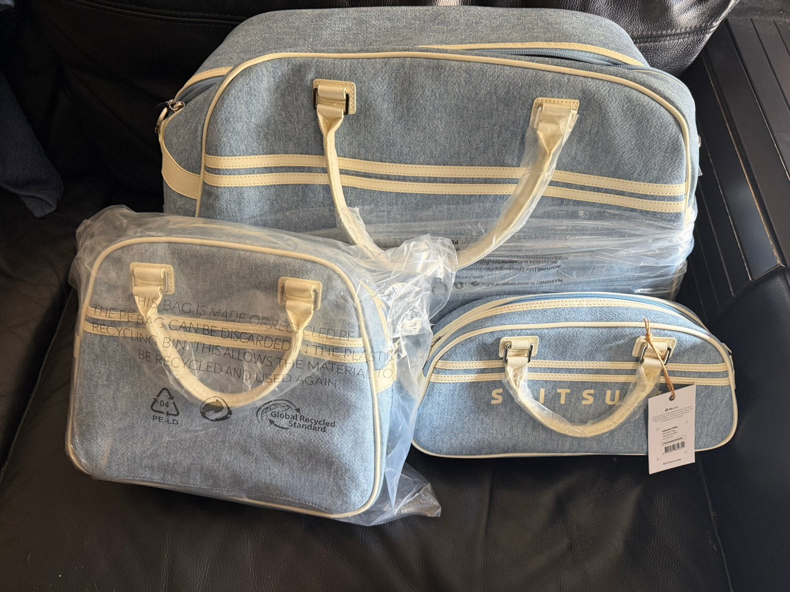 Nieuwe driedelige Suitsuit chambray blue set, Ophalen, Nieuw, Blauw