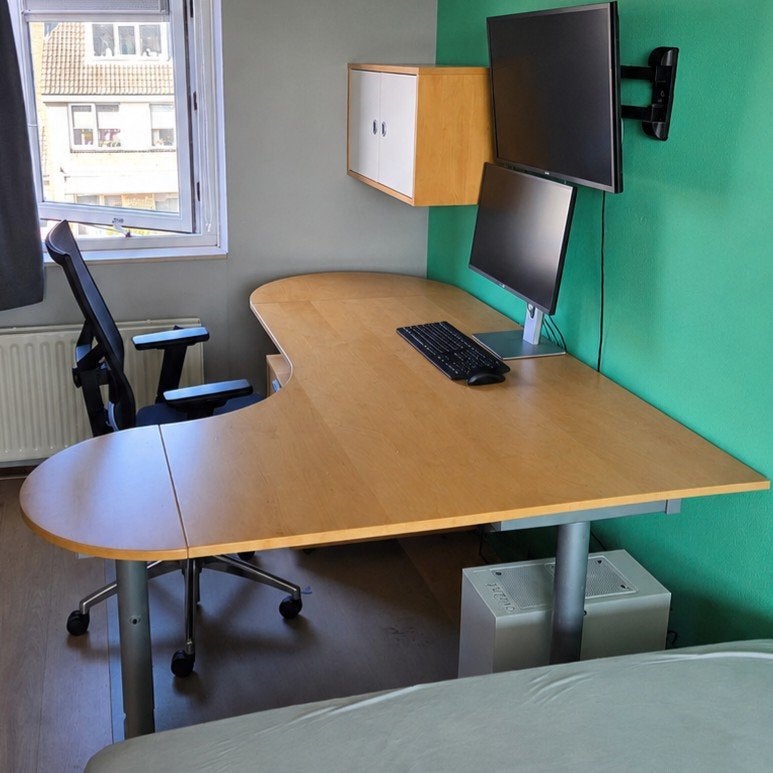 IKEA GALANT Hoekbureau Beukenkleur, Ophalen, 160 cm, 120 cm, Scandinavisch