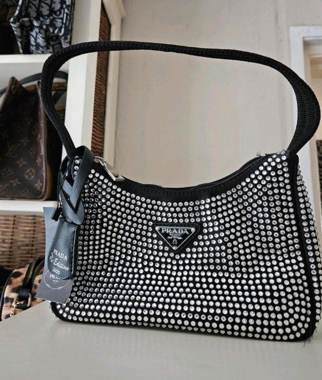 prada' blingbling tasje NIEUW!, Sieraden, Tassen en Uiterlijk, Tassen | Damestassen, Ophalen of Verzenden, Nieuw, Zwart, Handtas