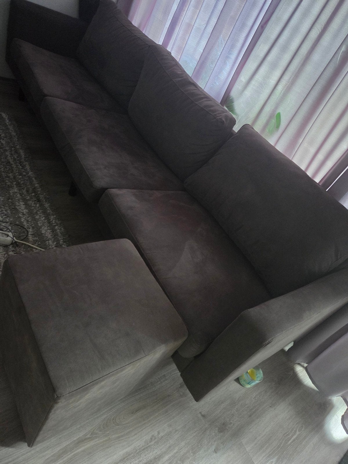 Mooie 4-zits bank met poef - 280x80x66 cm, Huis en Inrichting, Ophalen, 250 tot 300 cm, Gebruikt, 75 tot 100 cm