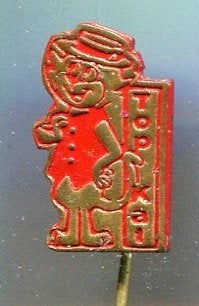 Top-Kat oranje op koper stripfiguur speldje ( S_224), Verzenden, Nieuw, Figuurtje, Speldje of Pin