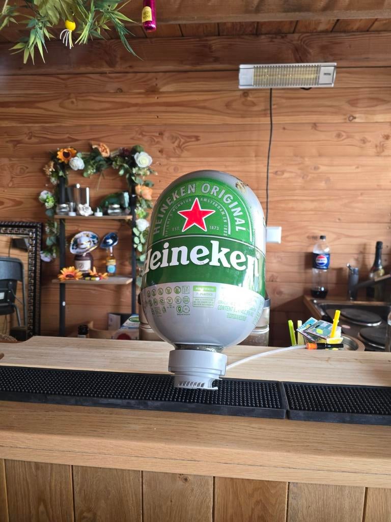 Leeg Heineken bierfust leuk voor decoratie/lamp maken mancav, Ophalen of Verzenden, Gebruikt