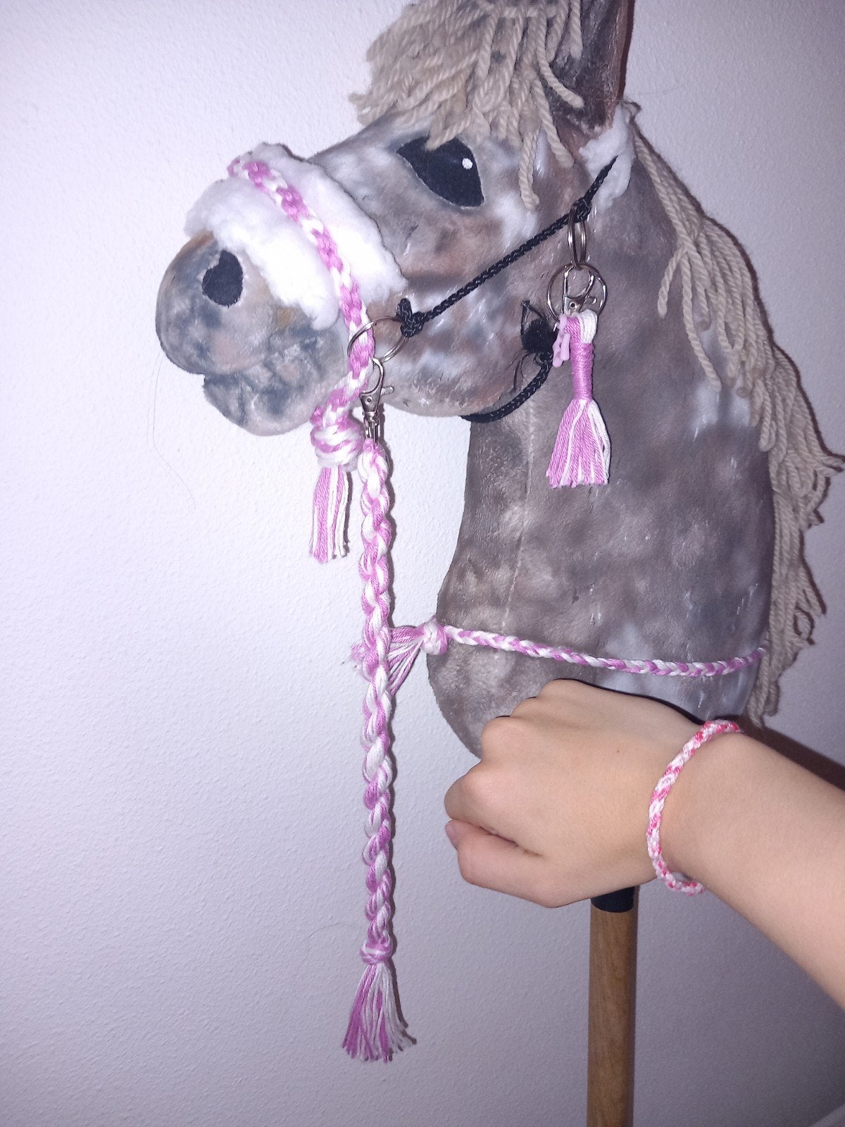 Hobbyhorse halster set roze/wit, Ophalen of Verzenden, Zo goed als nieuw, Meisje