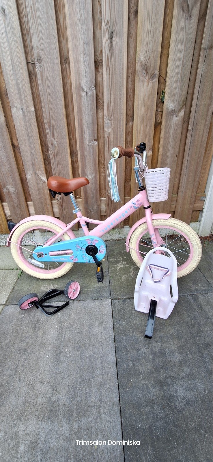 Super Little Miss 16 inch meisjesfiets in goede staat, Ophalen, Terugtraprem, Zijwieltjes, Super Little Miss