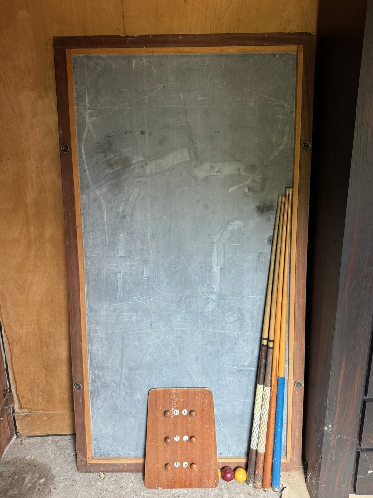Vintage leistenen tafelbiljart, Ophalen, Gebruikt, Biljarttafel