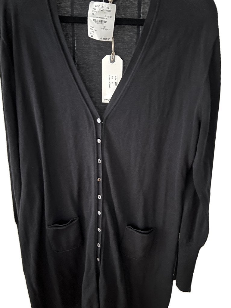 Nieuw UNO DUE zwart langer vest 42-44 katoen, UNO DUE, Verzenden, Zwart, Maat 42/44 (L)