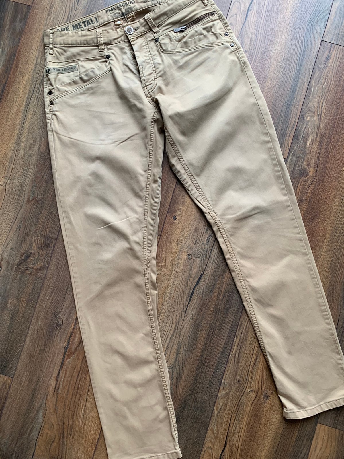 PME Legend Bare Metal heren jeans 32/34 beige knoopsluiting, Ophalen of Verzenden, Zo goed als nieuw, Overige kleuren, W32 (confectie 46) of kleiner