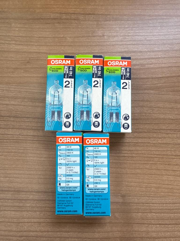 OSRAM Halogeen ECO Lampen G9 48W (vervangt 60W) - 5 stuks, Ophalen, 60 watt of meer, Halogeen (gloei)lamp, Nieuw