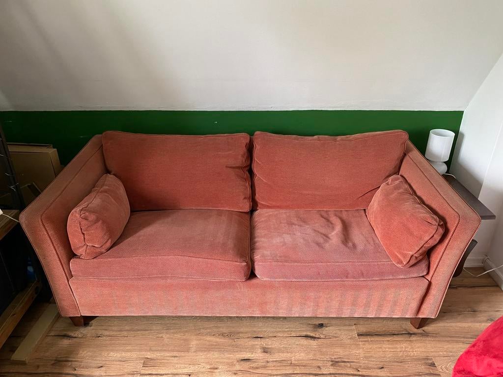 Zalmroze tweezitsbank, Ophalen, Overige materialen, 150 tot 200 cm, Tweepersoons