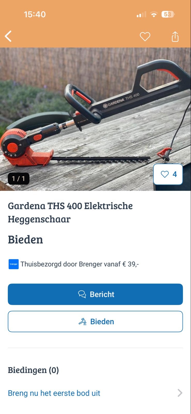 Gardena THS 400 Elektrische Heggenschaar, Tuin en Terras, Ophalen of Verzenden, Gebruikt, Elektrisch