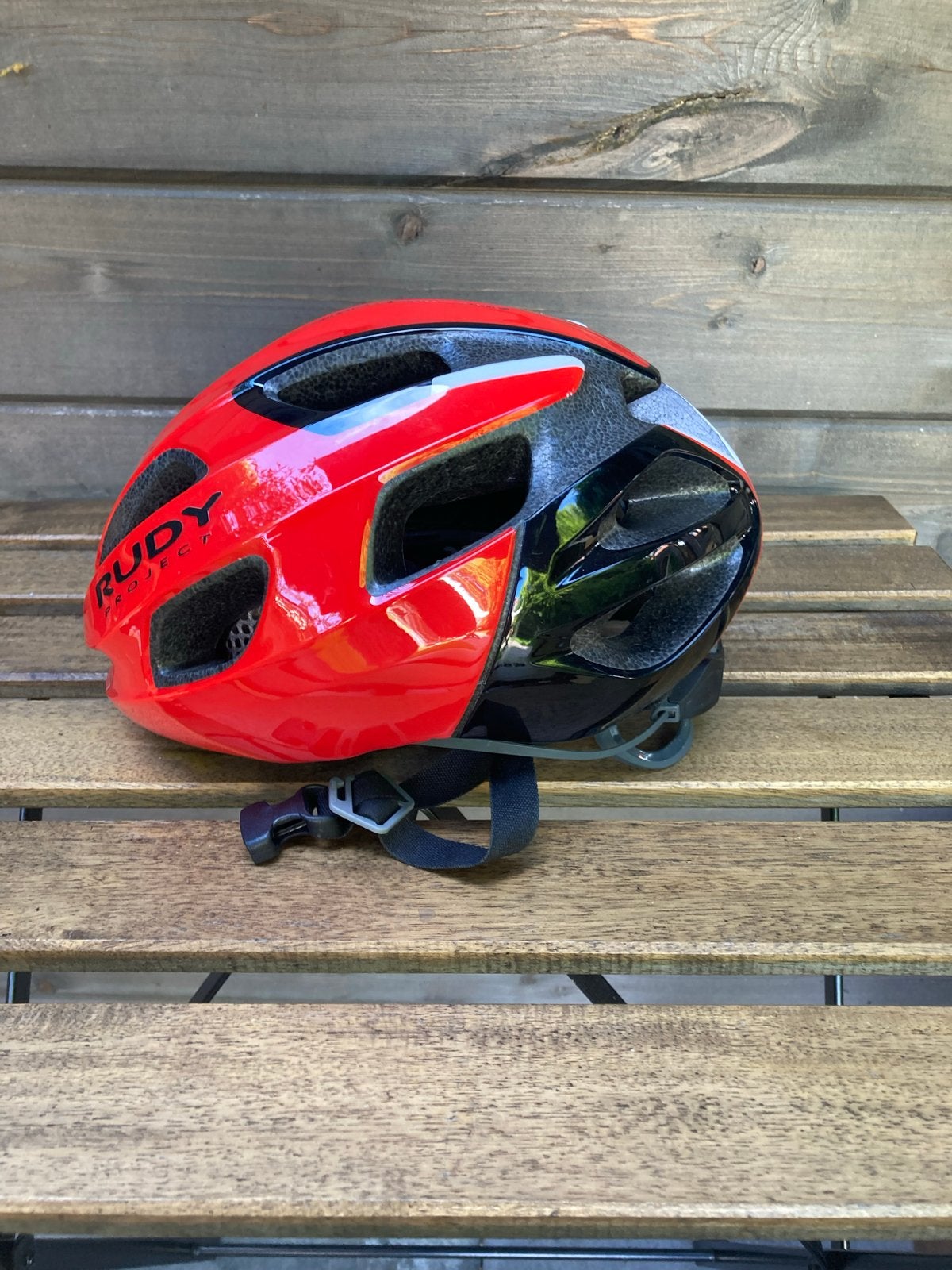 Rudy Project Strym Fietshelm Rood Zwart Maat S-M, Ophalen, Zo goed als nieuw, M, Heer of Dame