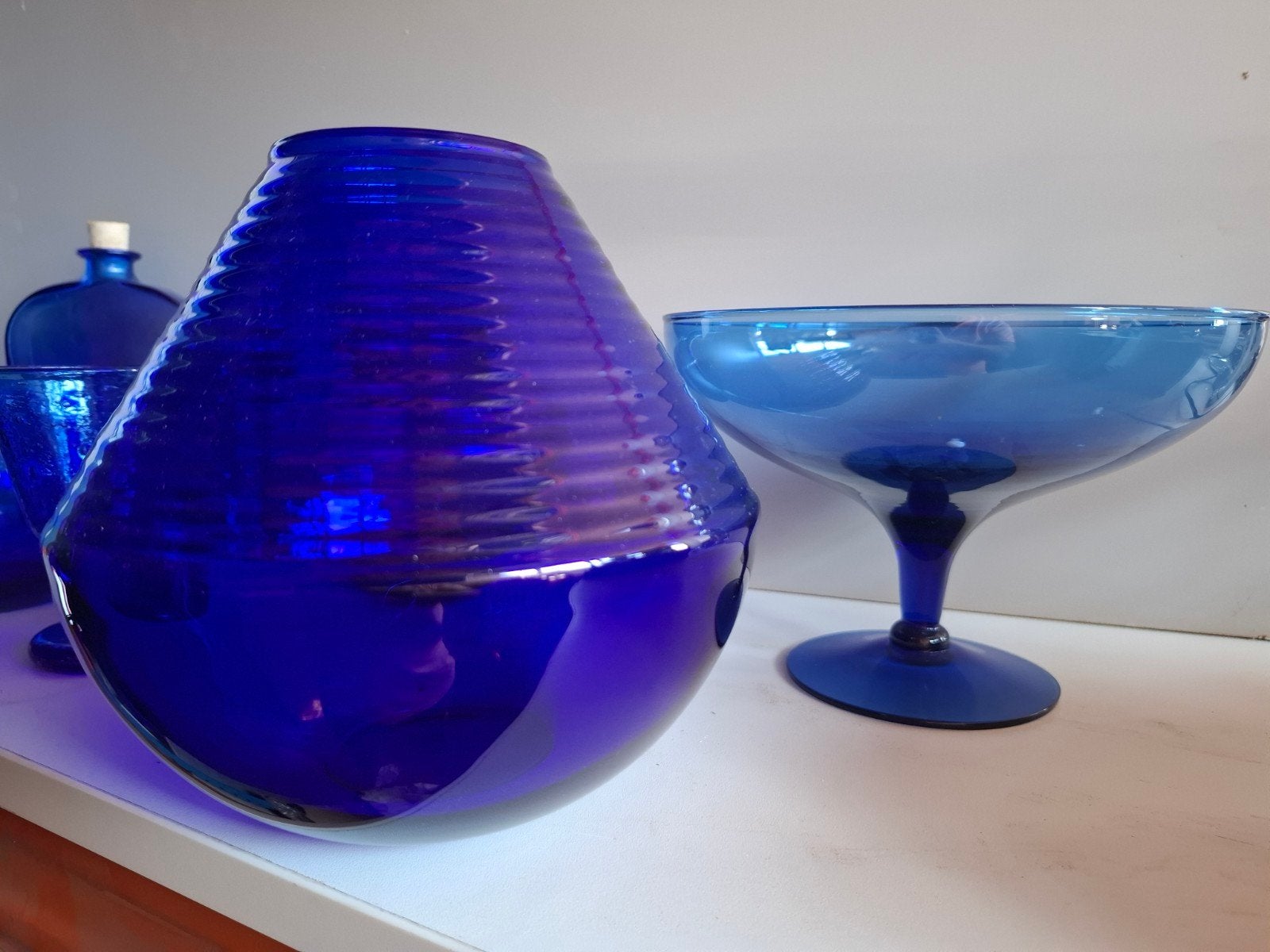 Prachtige collectie kobaltblauw glaswerk, Ophalen of Verzenden