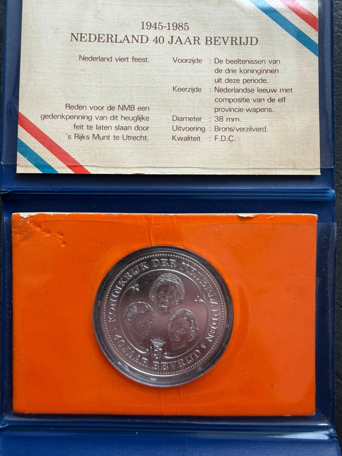 Herdenkings munt 40 jaar bevrijd, Ophalen, Koningin Juliana, Losse munt, Zilver