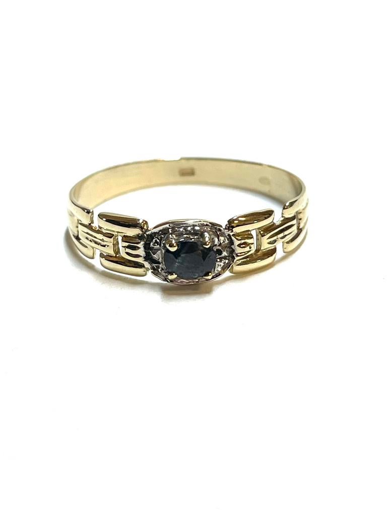14k gouden ring met een saffier, Sieraden, Tassen en Uiterlijk, Ringen, 18 tot 19, -, -, Ophalen of Verzenden