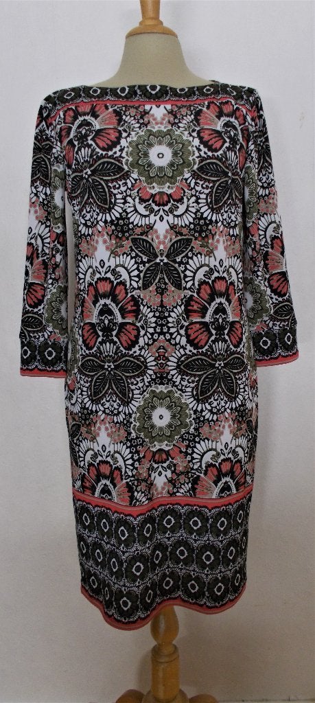Batik/Ibiza look print jurk! L, Maat 42/44 (L), Zo goed als nieuw, Knielengte, Meerkleurig