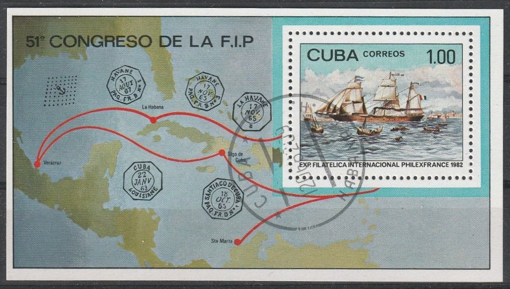 4284. Cuba Blok 72 gest. Postzegeltentoonstelling, Postzegels en Munten, Postzegels | Amerika, Ophalen of Verzenden, Gestempeld
