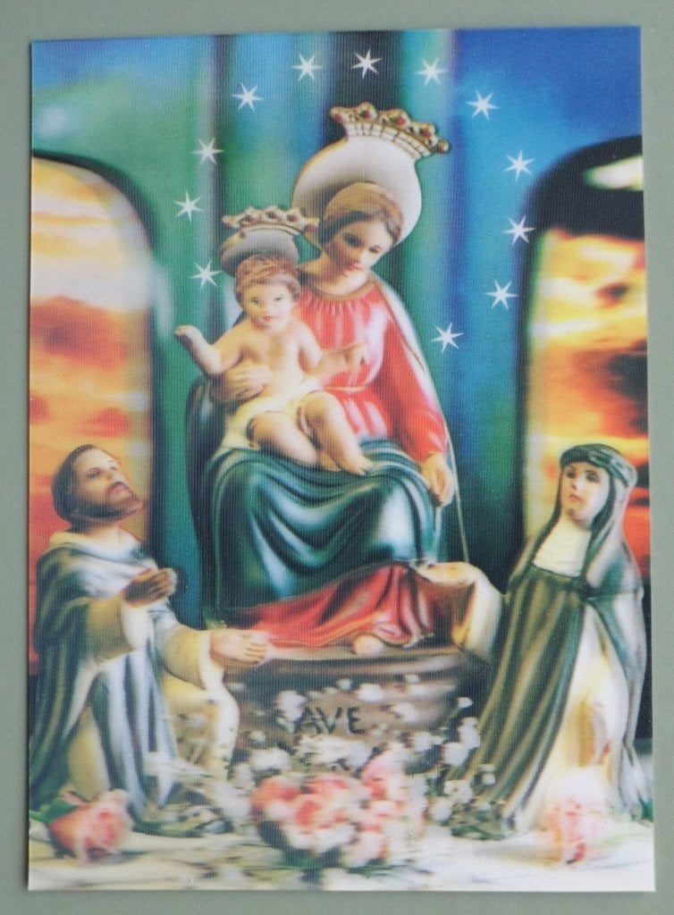 Madonna met kind - 3D onbeschreven kaart, Verzamelen, Ophalen of Verzenden, 1980 tot heden, Ongelopen, Overige thema's