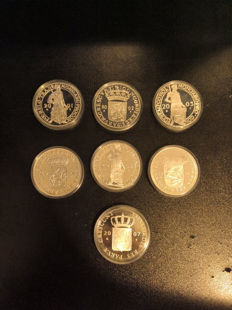 Zilveren dukaten reeks 2001-2007, Setje, Koningin Beatrix, Zilver, Overige waardes