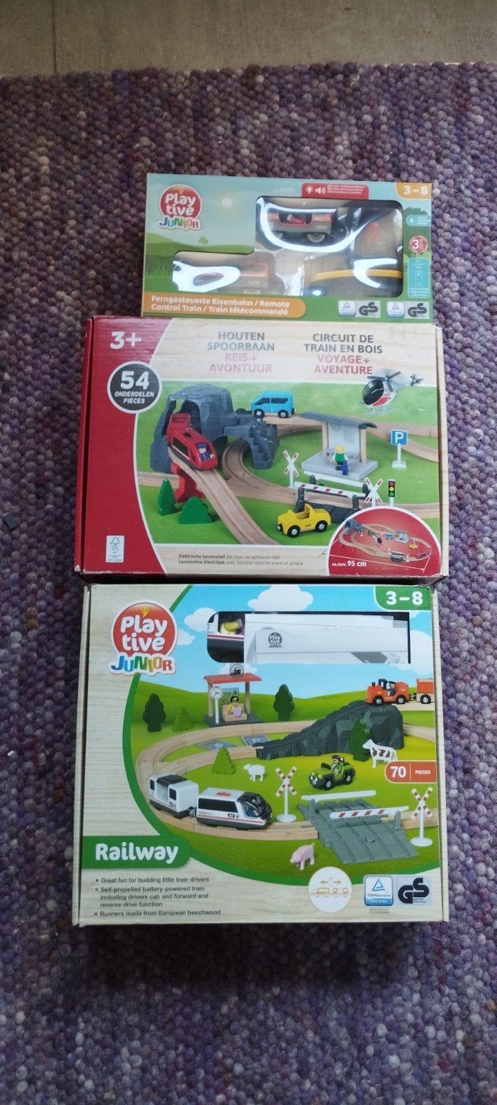 grote set Houten Spoorbaan en treinsets, Ophalen of Verzenden, Zo goed als nieuw, Afstandsbediening