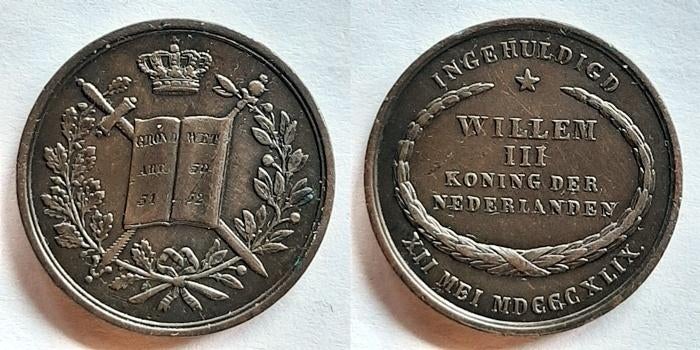 Inhuldiging  Willem III 1849, Verzenden, Brons, Nederland