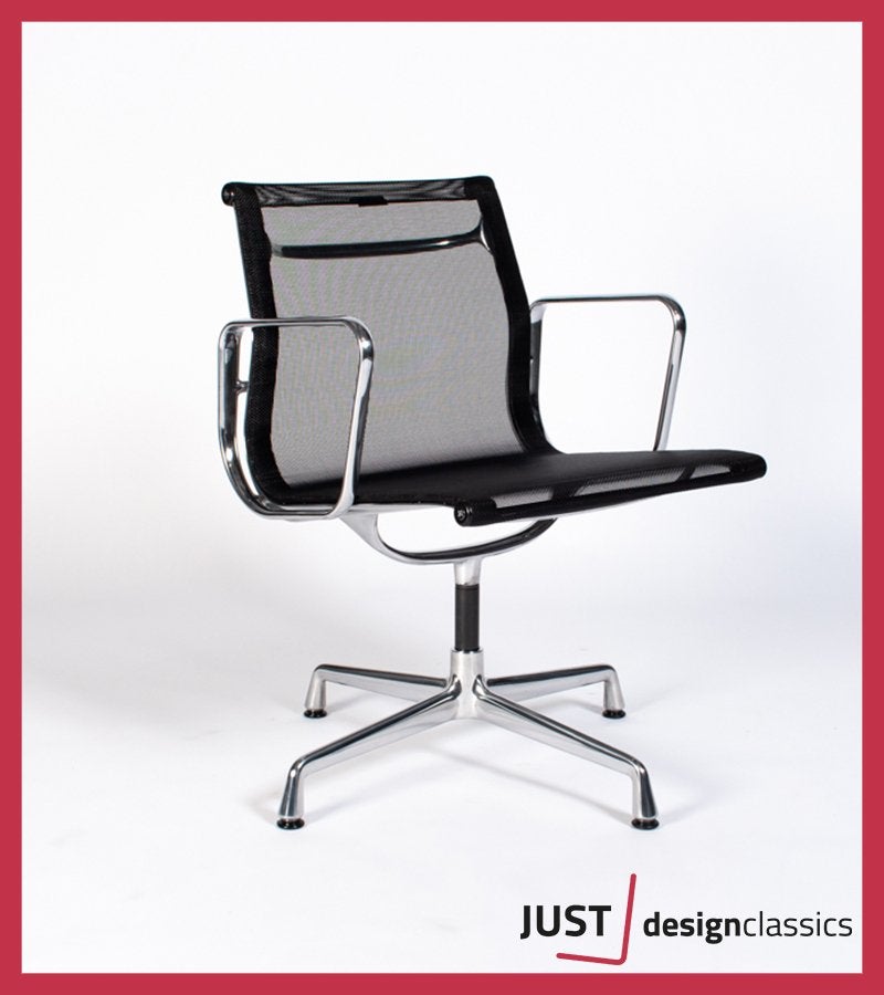 Vitra Eames ea108 Zwart Netweave Gepolijst voorraad 4, Niet ingevuld, Zo goed als nieuw, Niet ingevuld, Niet ingevuld