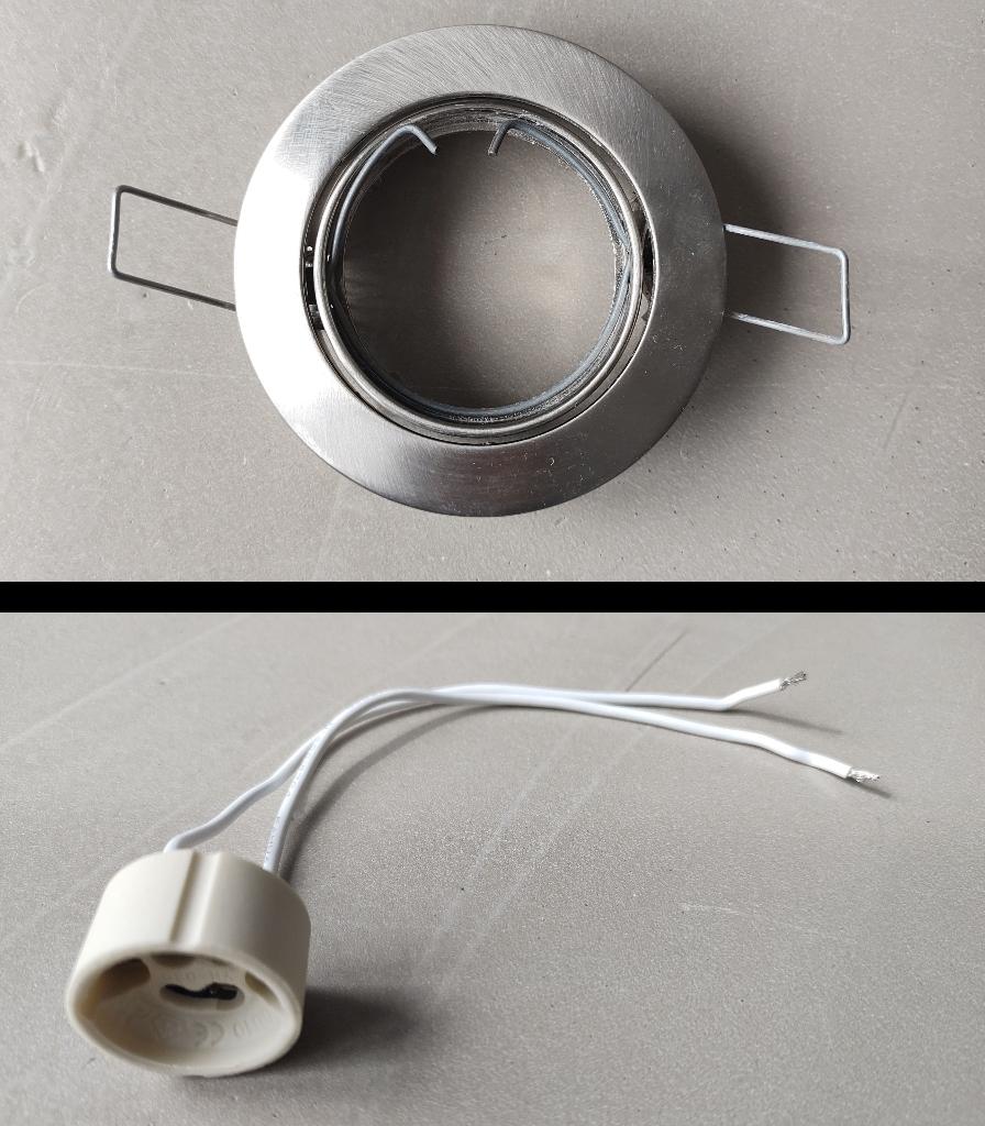 Inbouwspot GU10 - Ø70mm (19 stuks), Metaal of Aluminium, Ophalen of Verzenden, Zo goed als nieuw, Led