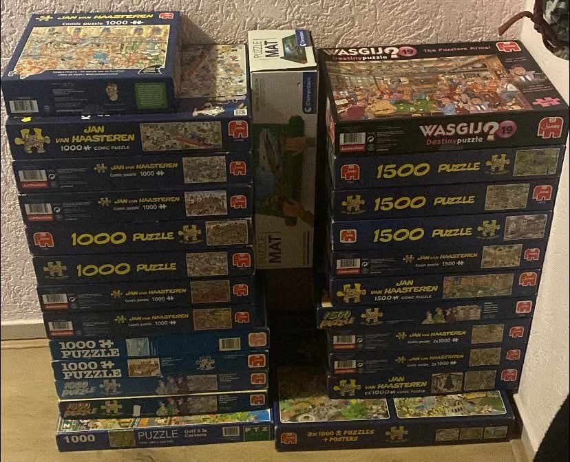 Jan van Haasteren 1000 en 1500 stukjes, Ophalen of Verzenden, 500 t/m 1500 stukjes, Zo goed als nieuw