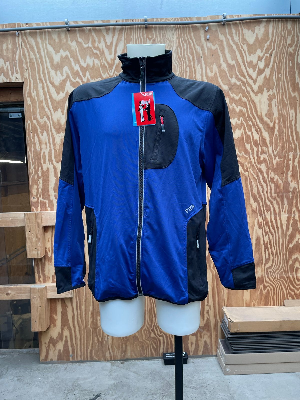 Nieuwe FHB Jersey Fleece Jacket - Blauw/Zwart - Maat L, Ophalen of Verzenden, Nieuw, Maat 52/54 (L), Blauw