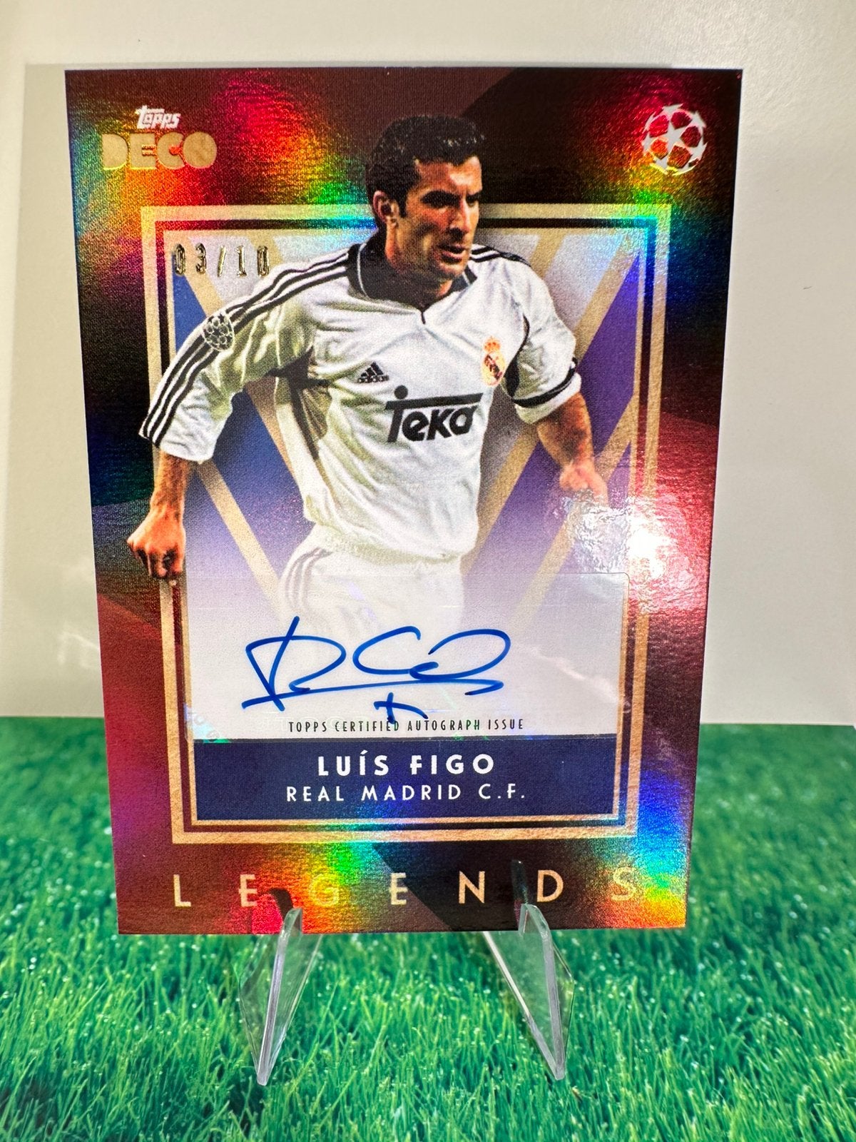 Luis Figo Real Madrid Topps Autograph /10, Verzamelen, Sportartikelen en Voetbal, Ophalen of Verzenden, Zo goed als nieuw, Buitenlandse clubs