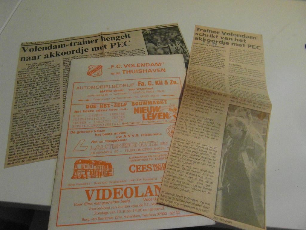 voetbal programma volendam fc willem II 2   1 mei 1988, Ophalen of Verzenden, Zo goed als nieuw, Willem II, Boek of Tijdschrift