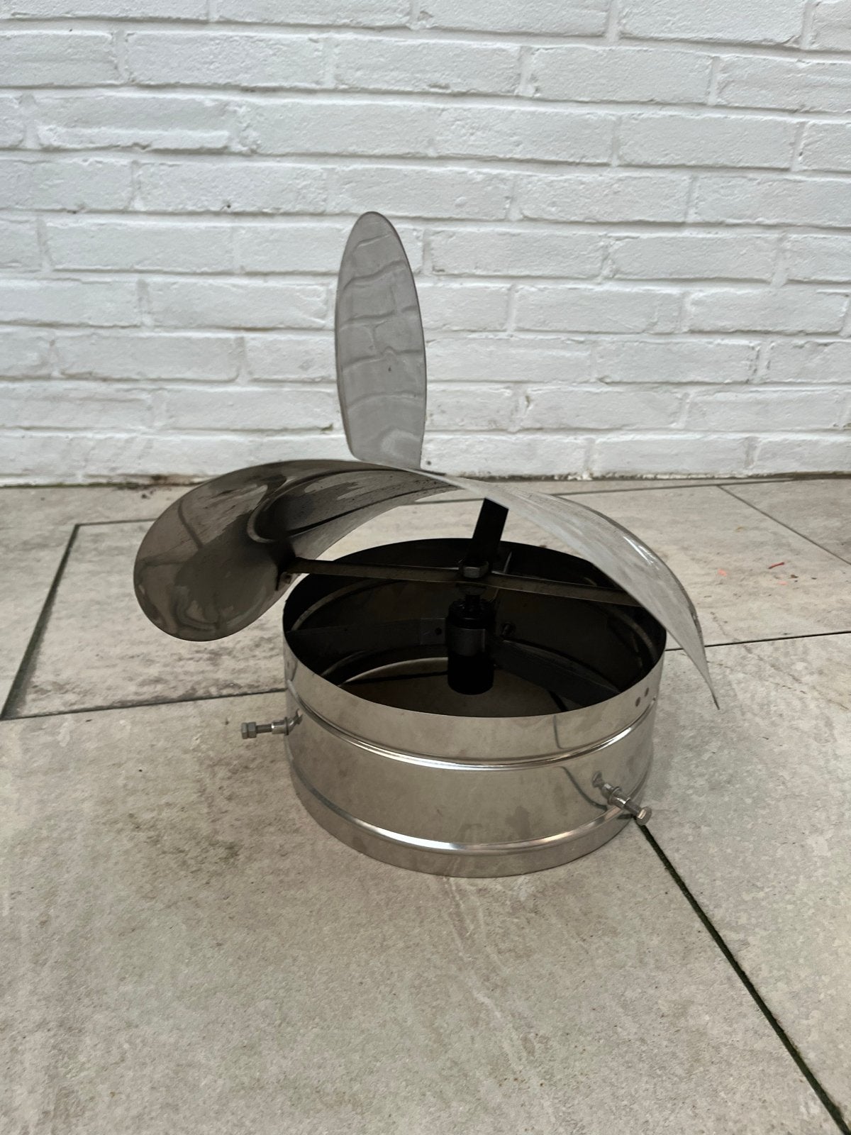 RVS Schoorsteenkap Gek - Rookgasafvoer Ventilator, Ophalen, Gebruikt, Hout, Overige soorten