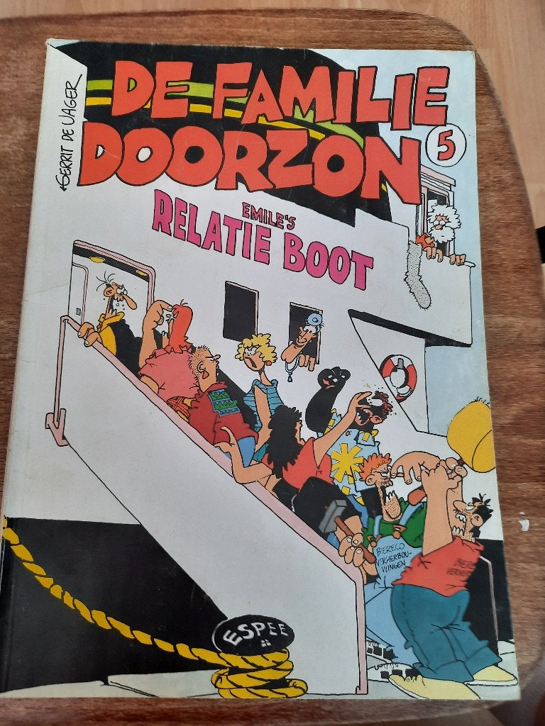 de Familie Doorzon 5, Emile's relatieboot, Eén stripboek, Ophalen of Verzenden