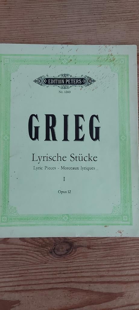 Grieg Lyrische Stücke Opus 12 - Pianomuziek Boek, Muziek en Instrumenten, Gebruikt, Klassiek, Ophalen of Verzenden, Artiest of Componist