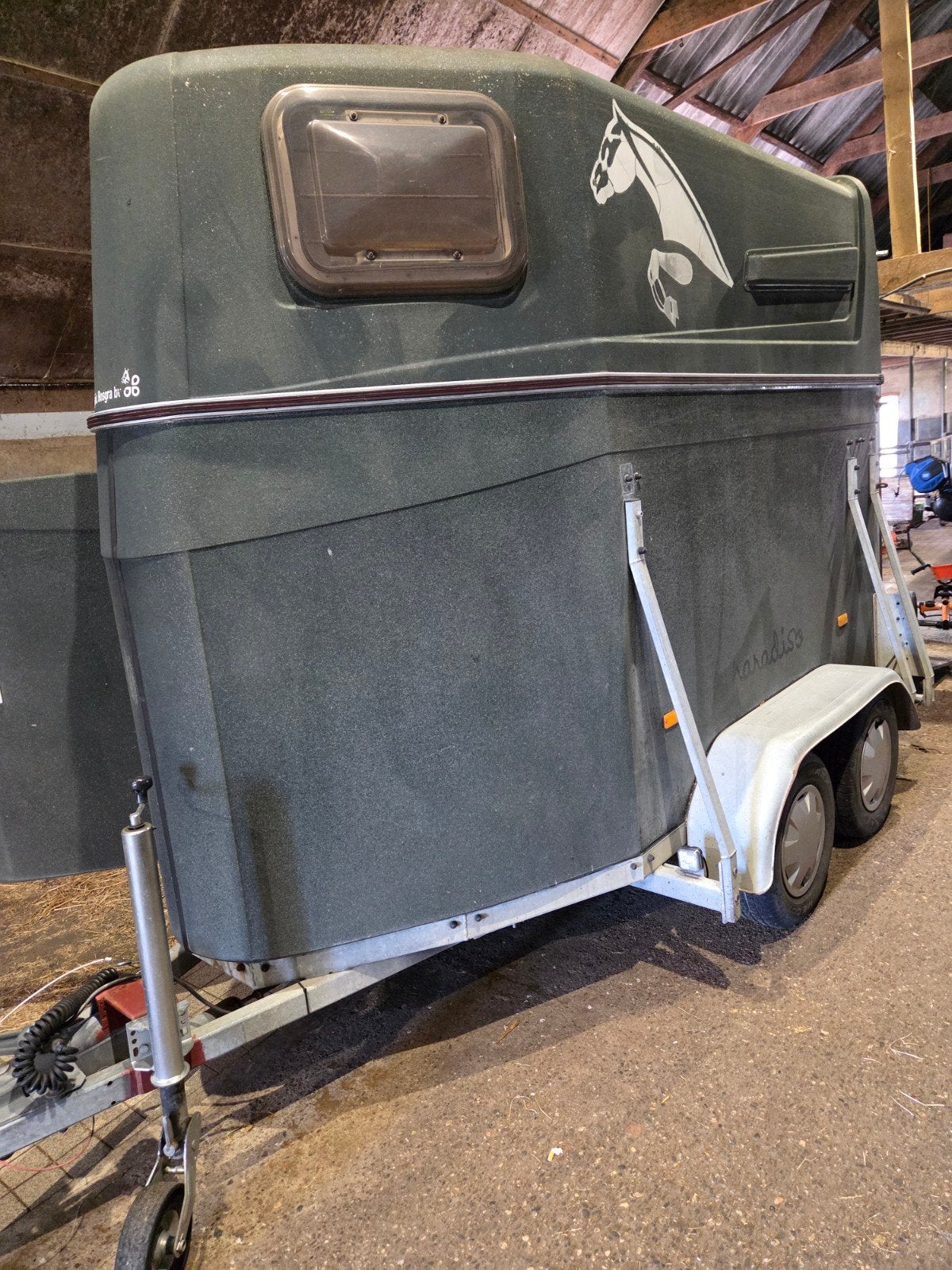 Polyester trailer 1,5 paards, Ophalen, Gebruikt, Polyester, 1½-paards trailer