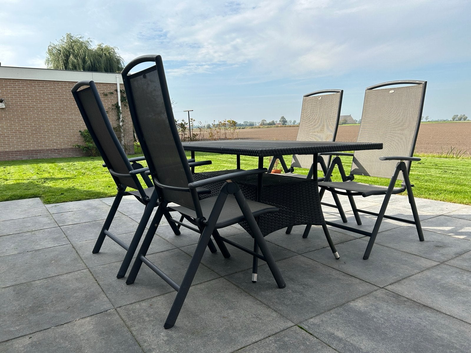 Bella Napoli tuinset met 4 stoelen en tafel, Ophalen, 4 zitplaatsen, Gebruikt, Eettafel