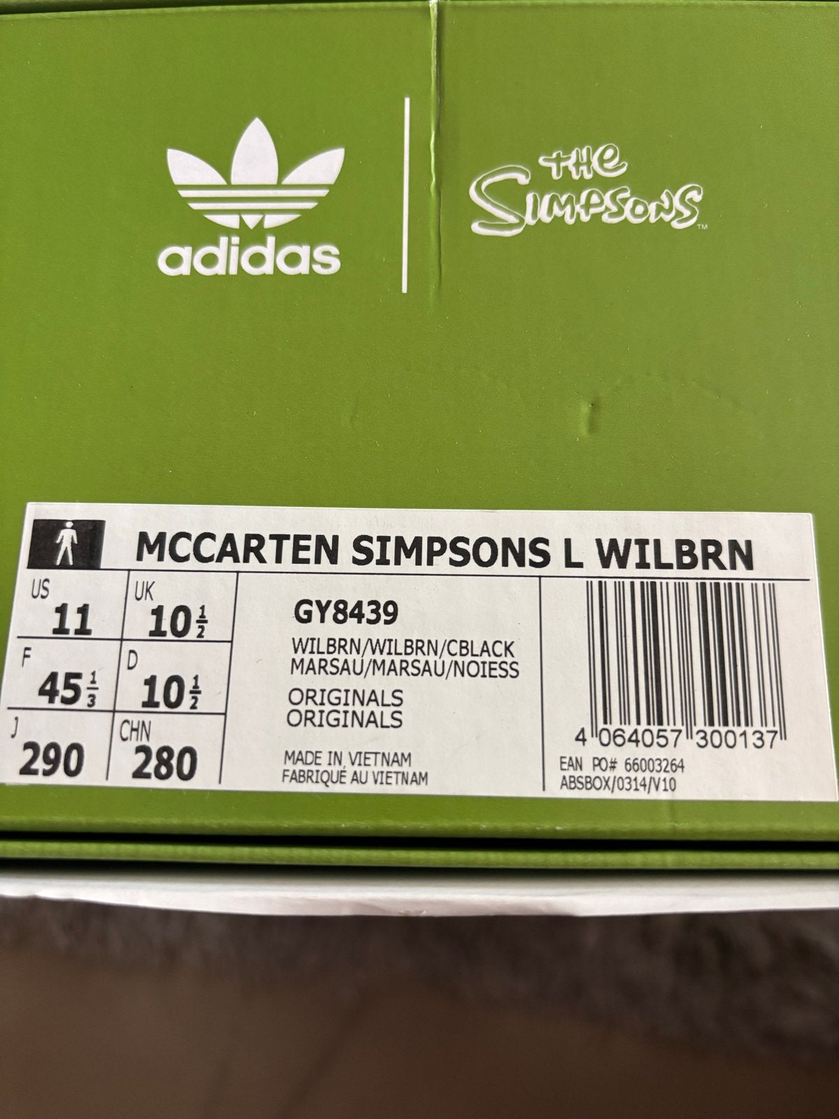 Adidas McCarten Simpsons L Wilbrn - Maat 45 1/3, Kleding | Heren, Ophalen, Nieuw, Bruin, Sneakers of Gympen