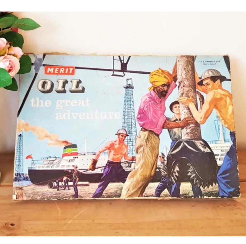 Oil The Great Adventure Bordspel - vintage 1960 by Merit, Hobby en Vrije tijd, Gezelschapsspellen | Bordspellen, Ophalen of Verzenden