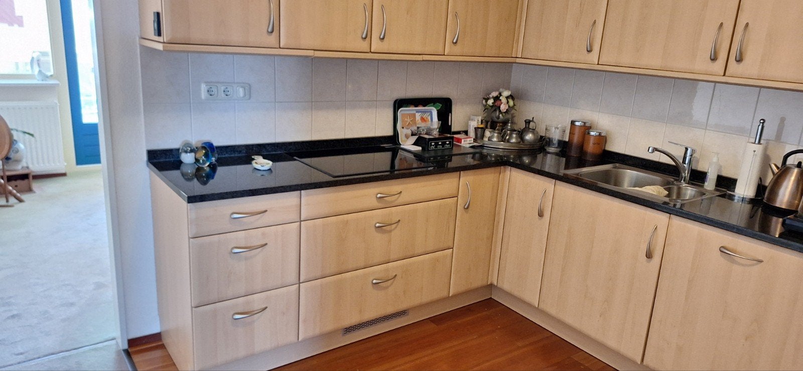 Goh Bruinzeel keuken 3 .0 m x 2.25 m met granieten blad, Ophalen of Verzenden, Gebruikt, Graniet of Steen, Hoekkeuken