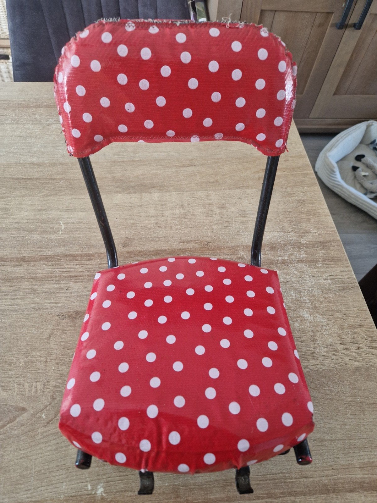 leuk polkadot fietsstoeltje voor achterop, Ophalen of Verzenden, Zo goed als nieuw, 9 t/m 36 kg, Achterzitje