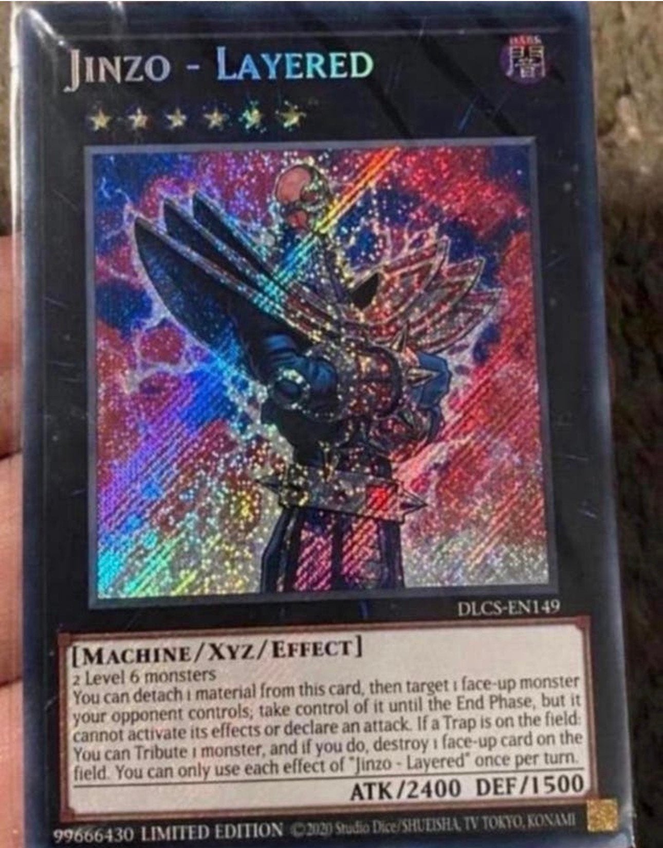 Yu-Gi-Oh! Jinzo Layered DLCS Limited Edition Sealed !, Ophalen of Verzenden, Zo goed als nieuw, Losse kaart, Foil