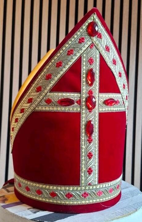 Mijter (Bram model) 61/62cm, Diversen, Sinterklaas, Ophalen of Verzenden, Gebruikt