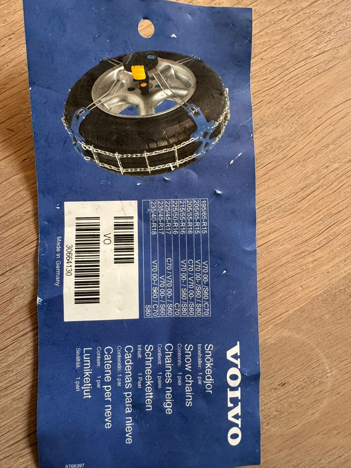 Sneeuwkettingen Volvo, Ophalen, Nieuw