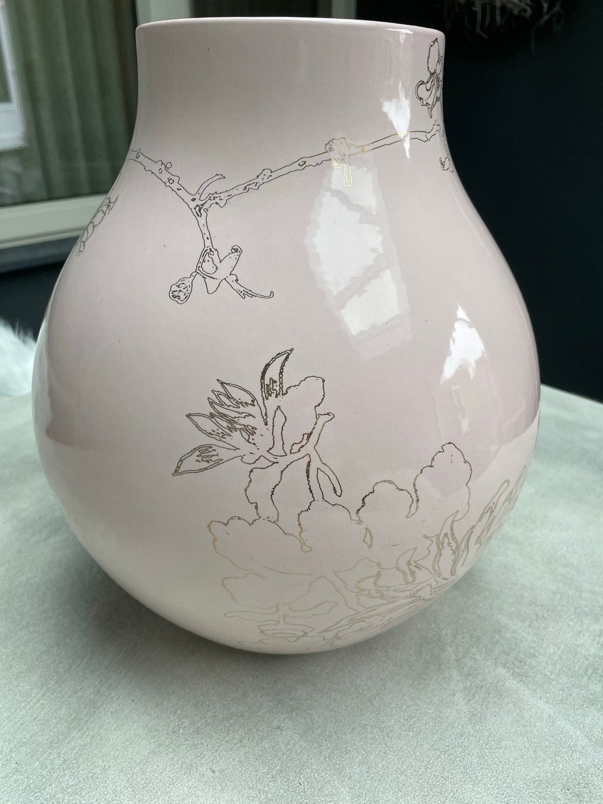 Vaas Hella Jongerius, Huis en Inrichting, Woonaccessoires | Vazen, 34 cm, Ophalen of Verzenden, Zo goed als nieuw, Roze